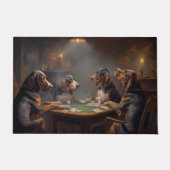 Bluetick Coonhound Hunde Poker spielen Art Fußmatte (Vorderseite)