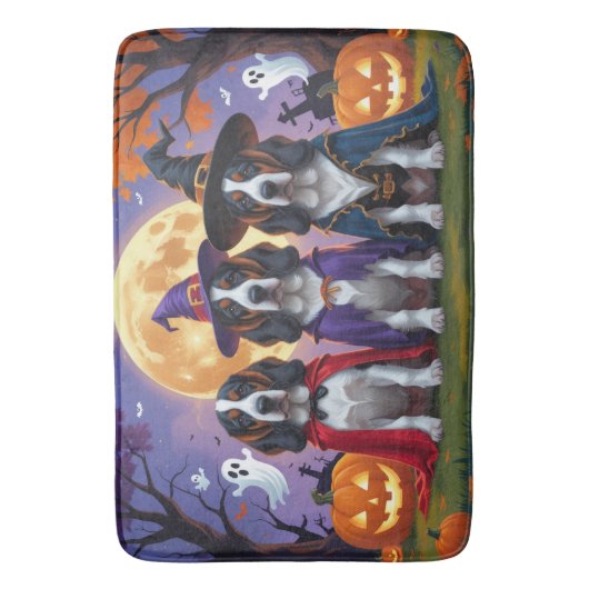 Bluetick Coonhound Hunde Pumpkin Halloween Funny Badematte (Vorderseite Vertikal)
