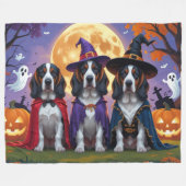 Bluetick Coonhound Hunde Pumpkin Halloween Funny Fleecedecke (Vorderseite (Horizontal))