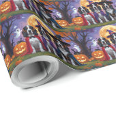 Bluetick Coonhound Hunde Pumpkin Halloween Funny Geschenkpapier (Rolleneckpunkt)