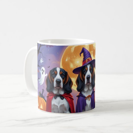 Bluetick Coonhound Hunde Pumpkin Halloween Funny Kaffeetasse (Vorderseite Links)