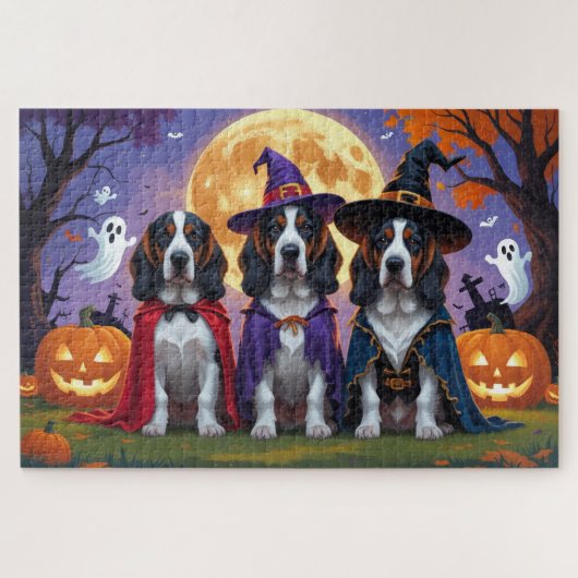 Bluetick Coonhound Hunde Pumpkin Halloween Funny Puzzle (Horizontal)