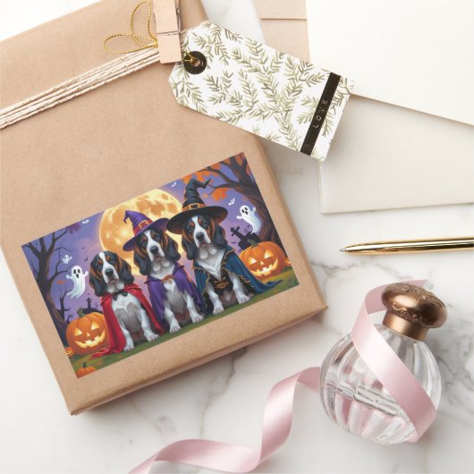 Bluetick Coonhound Hunde Pumpkin Halloween Funny Rechteckiger Aufkleber (Schenken)