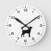 Bluetick Coonhound Hunde Silhouette Runde Wanduhr (Vorderseite)