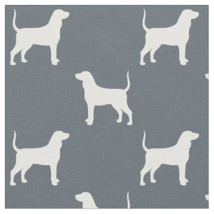 Bluetick Coonhound-Hunderassen-Silhouetten gemuste Stoff