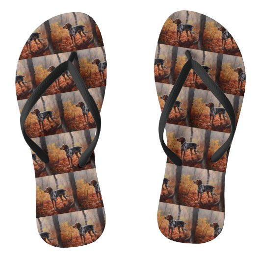 Bluetick Coonhound im Herbst Leaves Fall Inspirier Badesandalen (Fußbett)