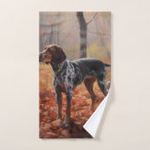 Bluetick Coonhound im Herbst Leaves Fall Inspirier Badhandtuch Set (Handtuch)