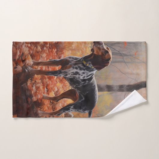 Bluetick Coonhound im Herbst Leaves Fall Inspirier Badhandtuch Set (Handtuch)