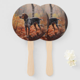 Bluetick Coonhound im Herbst Leaves Fall Inspirier Fächer