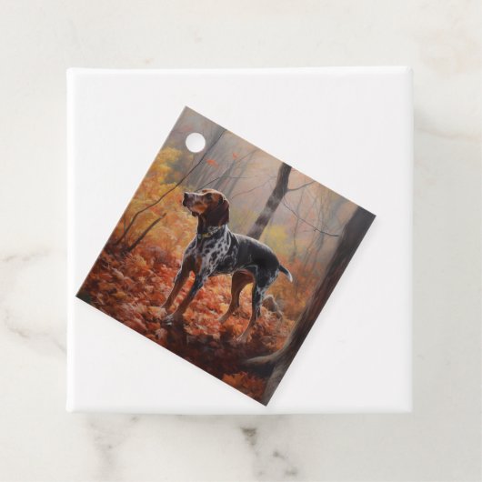 Bluetick Coonhound im Herbst Leaves Fall Inspirier Geschenkanhänger (Beispiel)