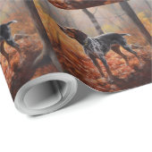 Bluetick Coonhound im Herbst Leaves Fall Inspirier Geschenkpapier (Rolleneckpunkt)