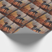 Bluetick Coonhound im Herbst Leaves Fall Inspirier Geschenkpapier (Ecke)