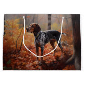 Bluetick Coonhound im Herbst Leaves Fall Inspirier Große Geschenktüte (Vorderseite)