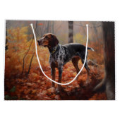 Bluetick Coonhound im Herbst Leaves Fall Inspirier Große Geschenktüte (Rückseite)