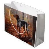 Bluetick Coonhound im Herbst Leaves Fall Inspirier Große Geschenktüte (Rückseite Schrägansicht)