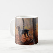 Bluetick Coonhound im Herbst Leaves Fall Inspirier Kaffeetasse (Vorderseite Links)