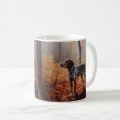 Bluetick Coonhound im Herbst Leaves Fall Inspirier Kaffeetasse (VorderseiteRechts)