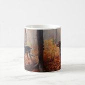 Bluetick Coonhound im Herbst Leaves Fall Inspirier Kaffeetasse (Mittel)