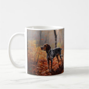 Bluetick Coonhound im Herbst Leaves Fall Inspirier Kaffeetasse