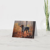 Bluetick Coonhound im Herbst Leaves Fall Inspirier Karte (Vorderseite)