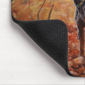 Bluetick Coonhound im Herbst Leaves Fall Inspirier Mousepad (Ecke)