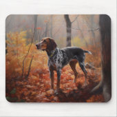 Bluetick Coonhound im Herbst Leaves Fall Inspirier Mousepad (Vorne)