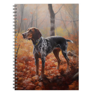Bluetick Coonhound im Herbst Leaves Fall Inspirier Notizblock