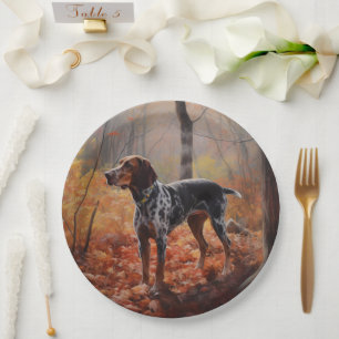 Bluetick Coonhound im Herbst Leaves Fall Inspirier Pappteller