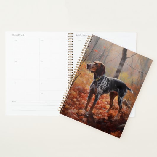 Bluetick Coonhound im Herbst Leaves Fall Inspirier Planer (Anzeige)