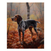 Bluetick Coonhound im Herbst Leaves Fall Inspirier Poster (Vorderseite)