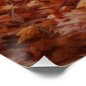 Bluetick Coonhound im Herbst Leaves Fall Inspirier Poster (Ecke)