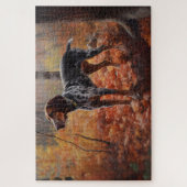 Bluetick Coonhound im Herbst Leaves Fall Inspirier Puzzle (Vertikal)