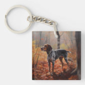 Bluetick Coonhound im Herbst Leaves Fall Inspirier Schlüsselanhänger (Vorderseite)