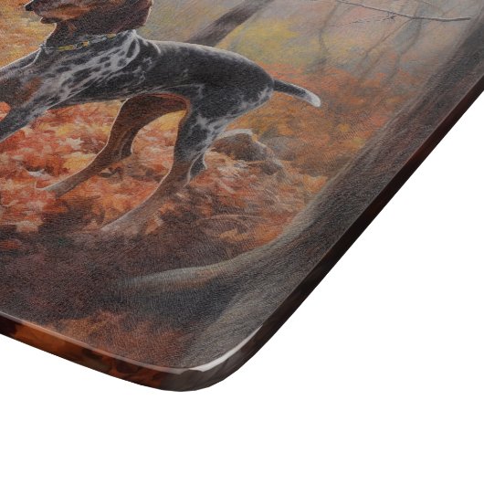 Bluetick Coonhound im Herbst Leaves Fall Inspirier Schneidebrett (Ecke)