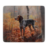 Bluetick Coonhound im Herbst Leaves Fall Inspirier Schneidebrett (Vorderseite)