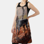 Bluetick Coonhound im Herbst Leaves Fall Inspirier Schürze (InSitu)