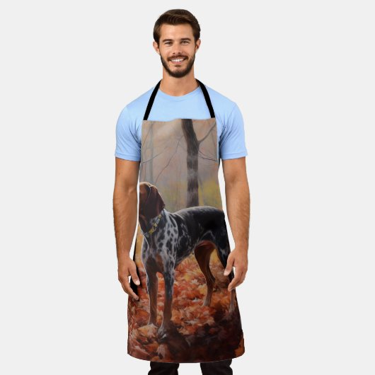 Bluetick Coonhound im Herbst Leaves Fall Inspirier Schürze (Getragen)