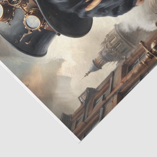 Bluetick Coonhound in Steampunk - Decoupage- Seidenpapier (Detail)