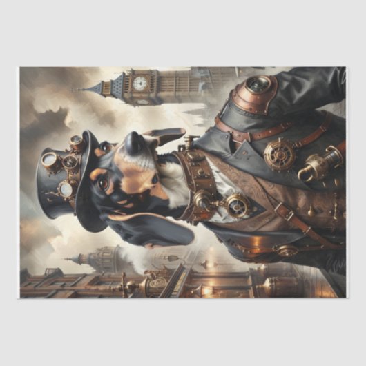 Bluetick Coonhound in Steampunk - Decoupage- Seidenpapier (Vorderseite)