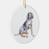 Bluetick Coonhound Keramik Ornament (Rechts)