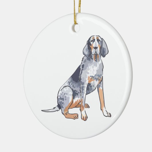 Bluetick Coonhound Keramik Ornament (Links)