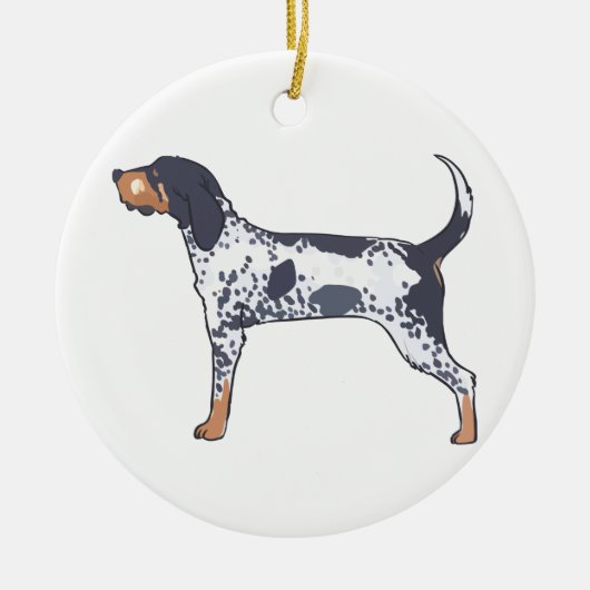 Bluetick Coonhound Keramik Ornament (Vorne)