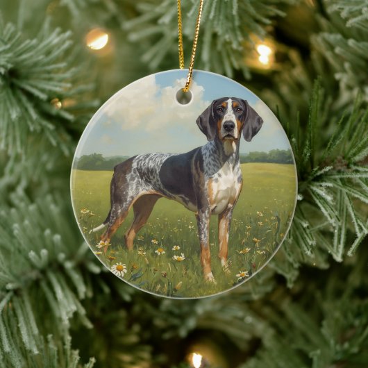 Bluetick Coonhound Keramik Ornament (Baum)