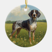 Bluetick Coonhound Keramik Ornament (Vorne)