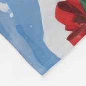 Bluetick Coonhound läuft im Schnee mit Weihnachten Fleecedecke (Ecke)