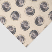 Bluetick Coonhound Malerei mit Markierungen Dog Ar Seidenpapier (Ausschnitt)