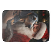 Bluetick Coonhound mit Weihnachten des Weihnachtsm Badematte (Vorderseite)