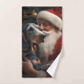 Bluetick Coonhound mit Weihnachten des Weihnachtsm Badhandtuch Set (Handtuch)
