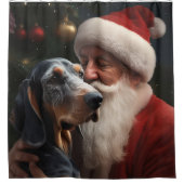 Bluetick Coonhound mit Weihnachten des Weihnachtsm Duschvorhang (Vorderseite)