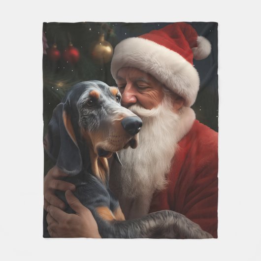Bluetick Coonhound mit Weihnachten des Weihnachtsm Fleecedecke (Vorderseite)